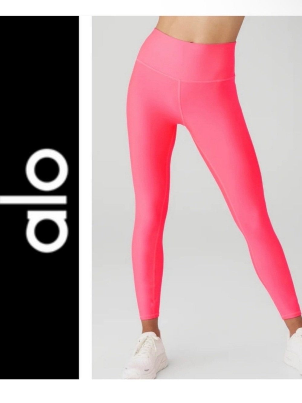 ALO Yoga 7/8 High-Waist Airlift Legging in Fluorescent Pink Coral Size Small